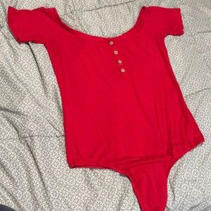 Red body suit, size Large